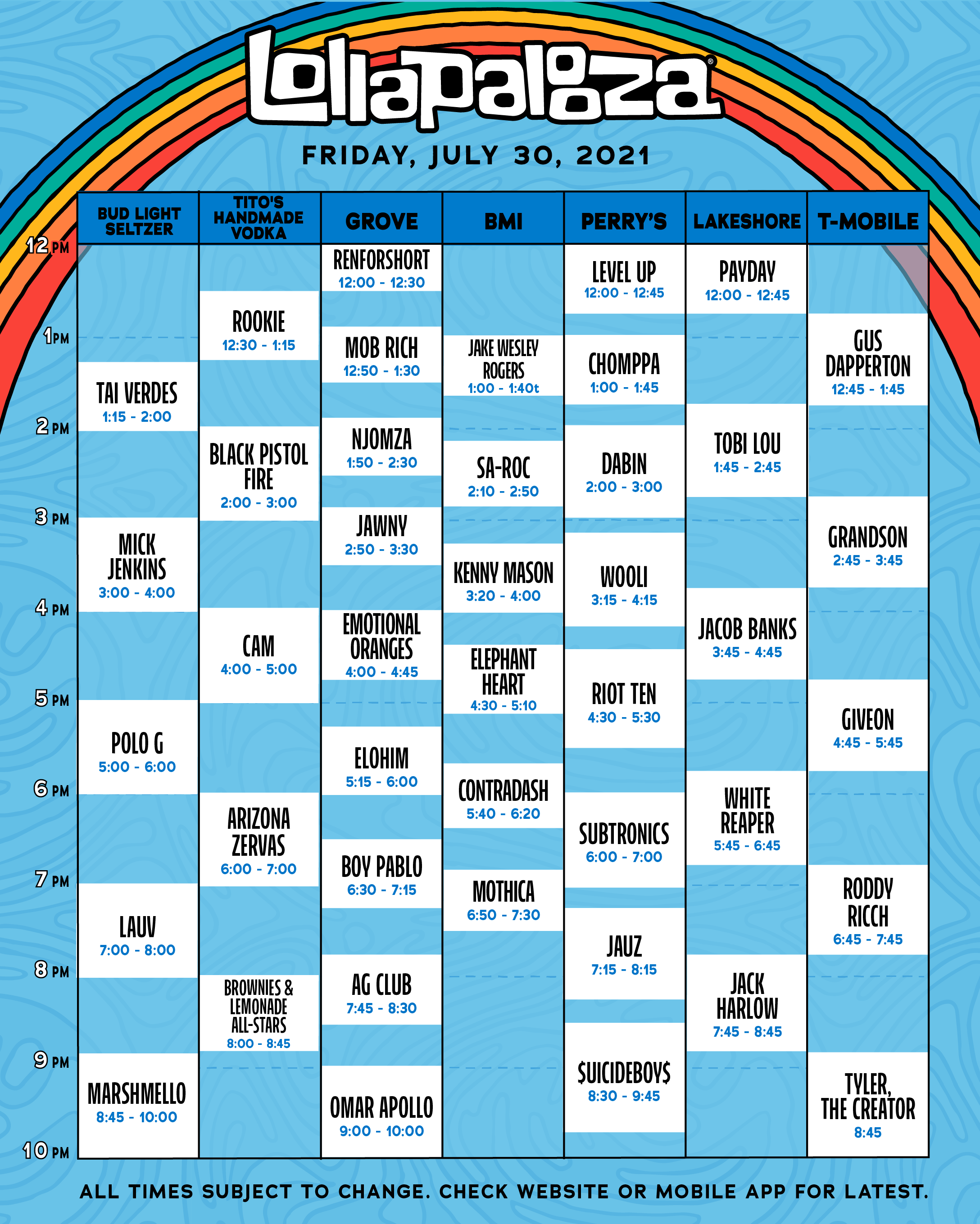 Lollapalooza Full 2021 Schedule Announced! 2