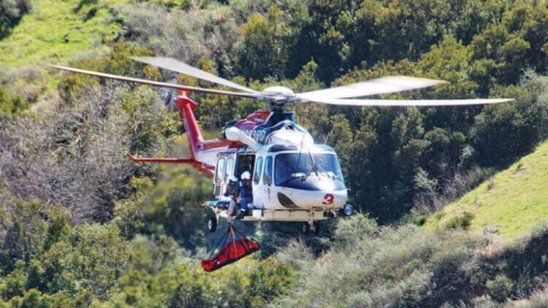 LAFD Helicopter Rescue Assists Hikers In Topanga State Park
