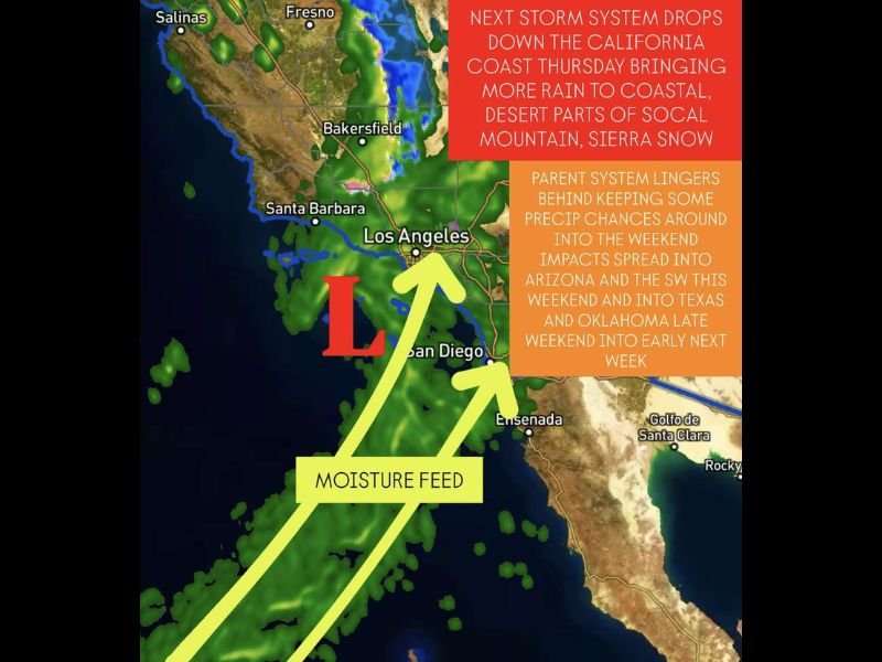 California, Arizona, Texas, and Oklahoma in Line for Major Rainmaker as New Pacific Storm Moves Inland This Weekend