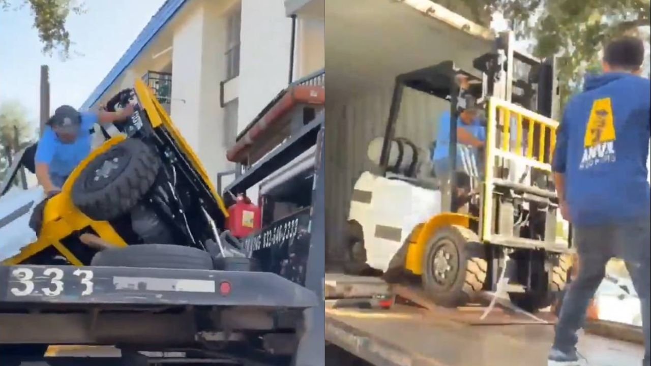 Careless Texas Roofers Crash Forklift While Getting It Out of a Truck: ‘First and Last Day on the Job’