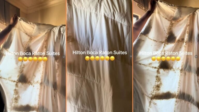 Florida Couple Horrified After Finding Disgusting Duvet at Boca Raton Hilton: ‘THIS IS DIRTY!’