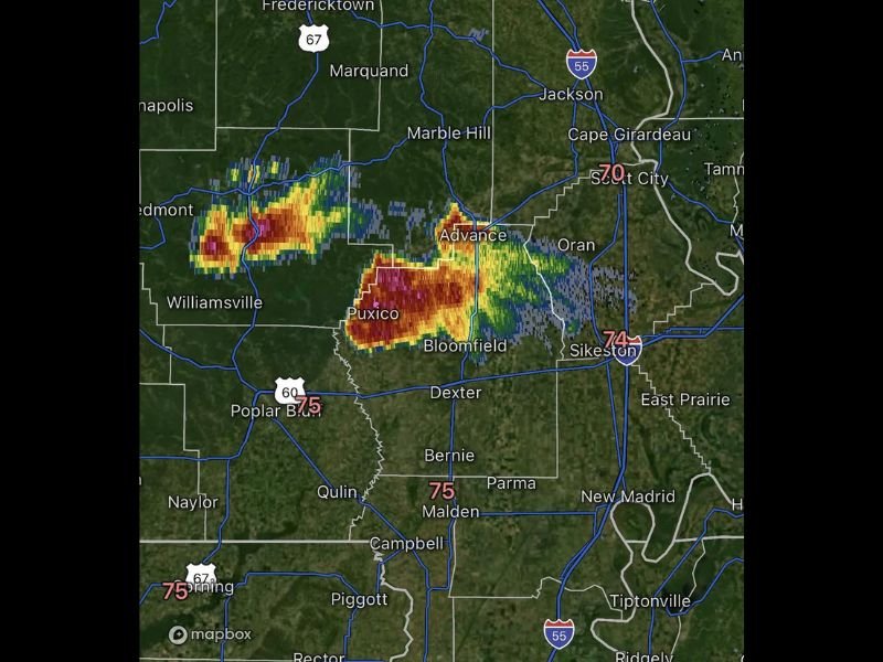 Missouri, Illinois, and Kentucky on Alert as Storms Near Cape Girardeau Intensify with Hail and Spin-Up Risk