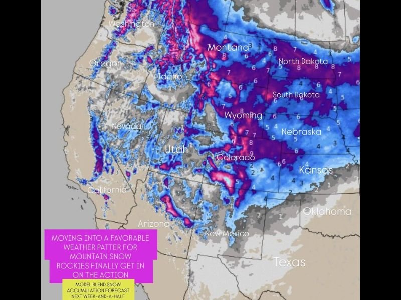 Montana, Wyoming, and Colorado Brace for Heavy Mountain Snow as Winter Pattern Strengthens Across the Rockies