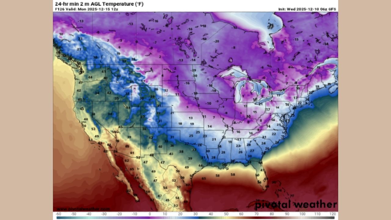 Brutal Arctic Cold Surge Set to Plunge Into Illinois and the Midwest With Temperatures 20–40 Degrees Below Normal
