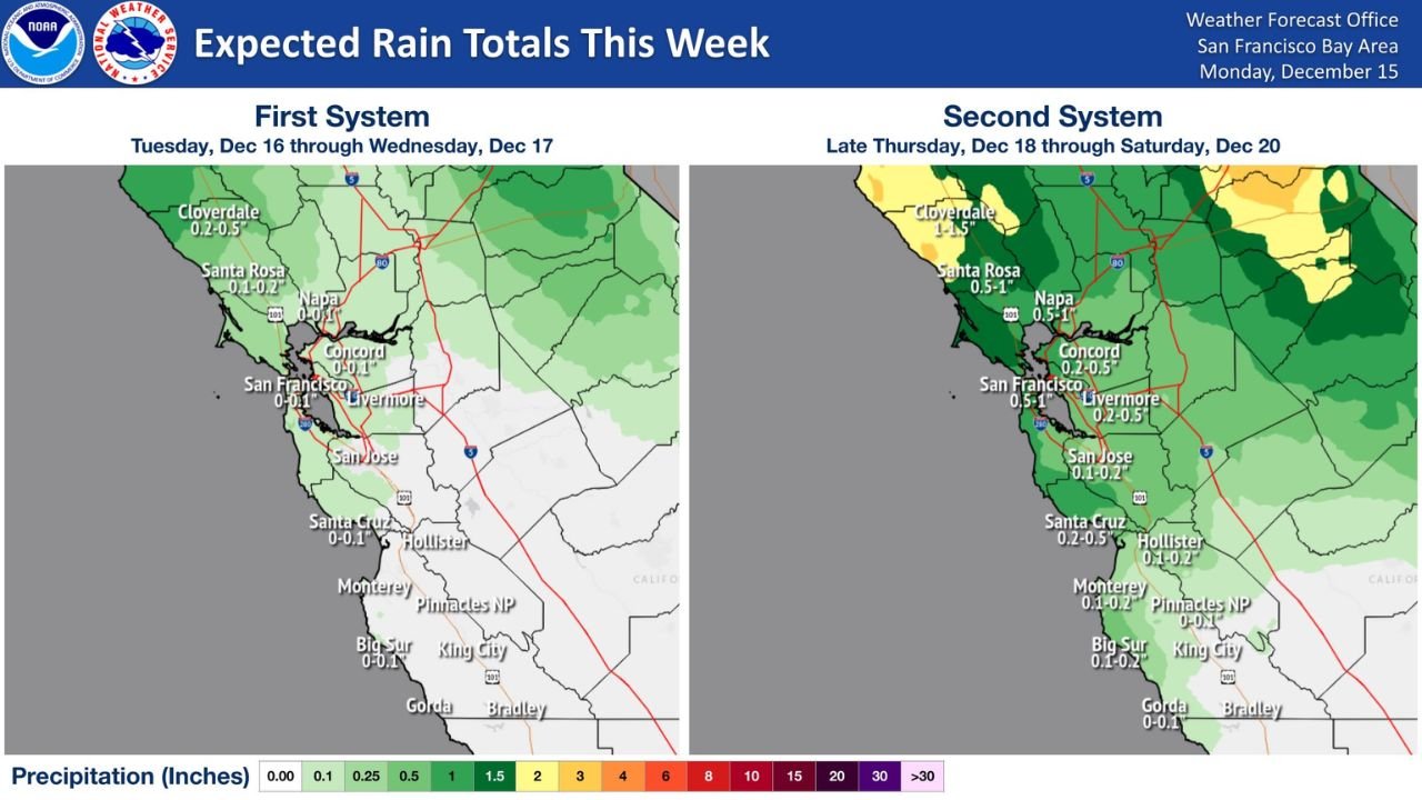 California Storm Series Begins This Week as Bay Area and Central Coast Prepare for Heavy Rain and Holiday Travel Disruptions