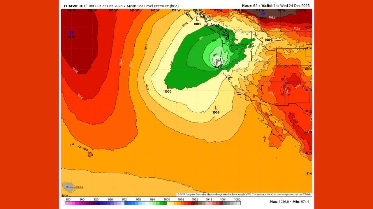 California, Oregon, and Washington Could Face a High-Impact Pacific Storm as Models Signal Dangerous Conditions December 23–24