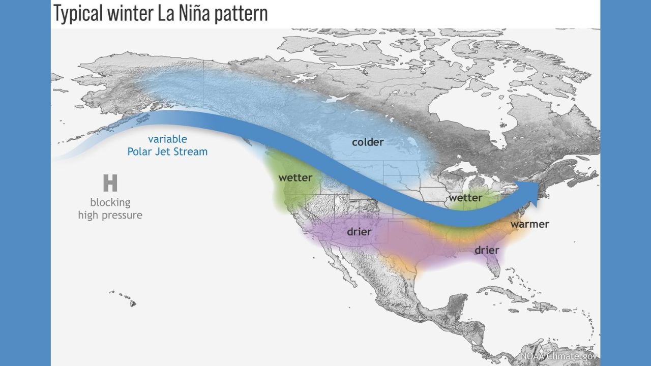 California, Washington, the Midwest, and the Southeast Set to Experience Classic La Niña Winter Patterns With Colder North, Wetter West, and Drier South Across the United States