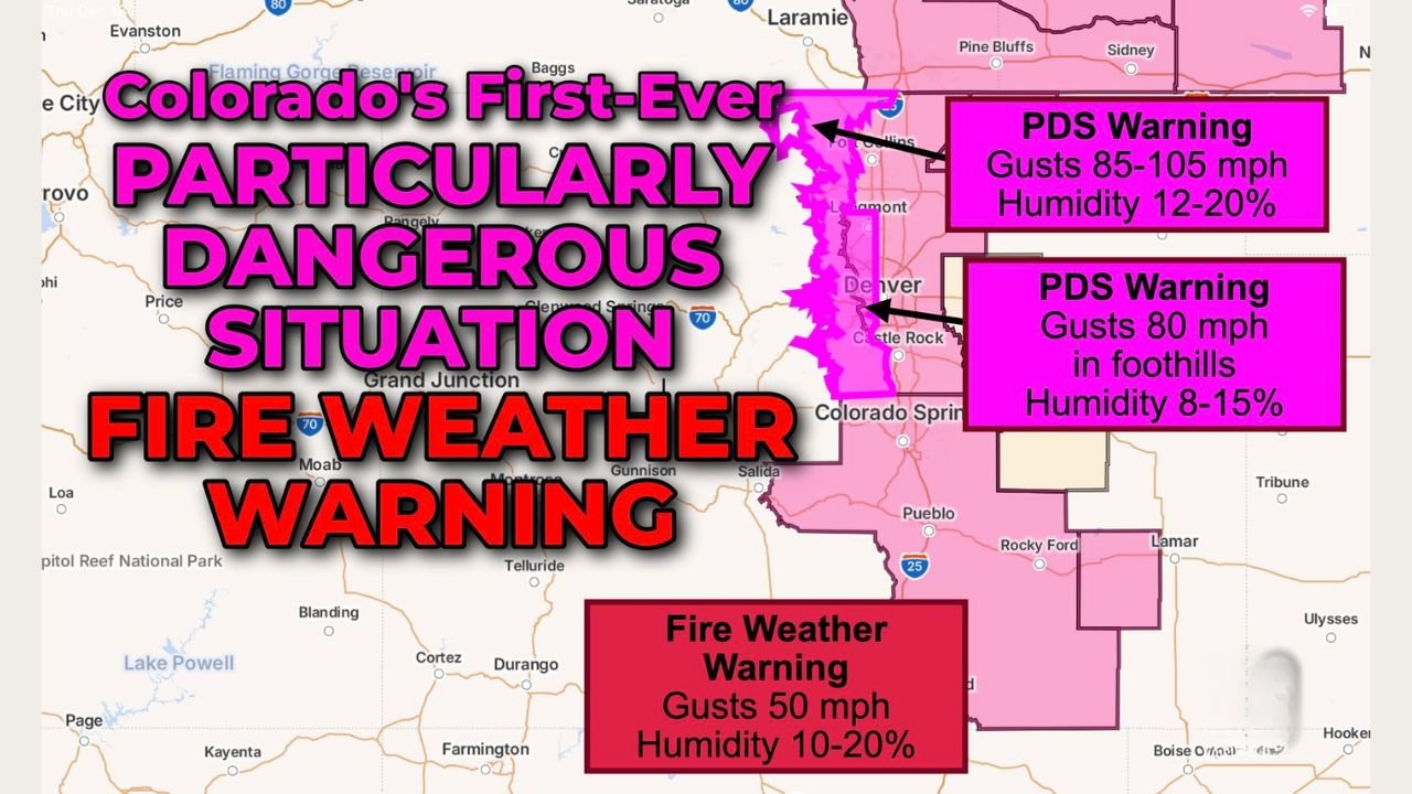 Colorado Issues First-Ever Particularly Dangerous Situation Fire Weather Warning as Extreme Winds and Dry Air Threaten Denver and Boulder Areas