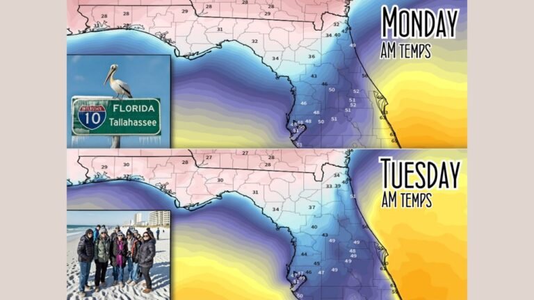 Florida Panhandle and North Florida Expected to Face Significant Early-Week Cold Blast as Temperatures Drop Into the 20s