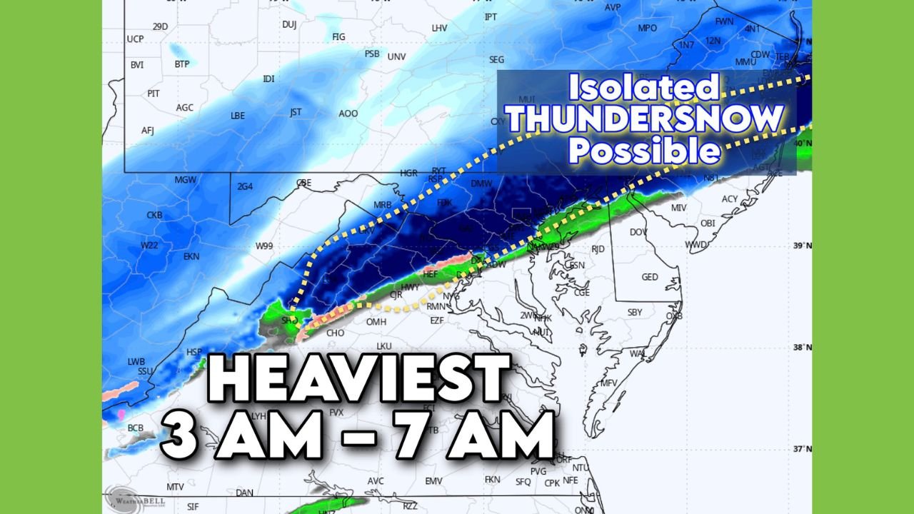 Heavy Snow Band and Possible Thundersnow Expected Overnight Across Michigan, With Peak Intensity From 3 AM to 7 AM