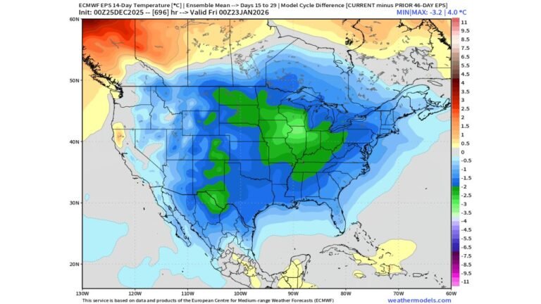 Illinois, Iowa, Indiana, and Michigan Face Increasing Risk of Sustained Cold as EPS Weekly Signals Late-January Pattern Shift