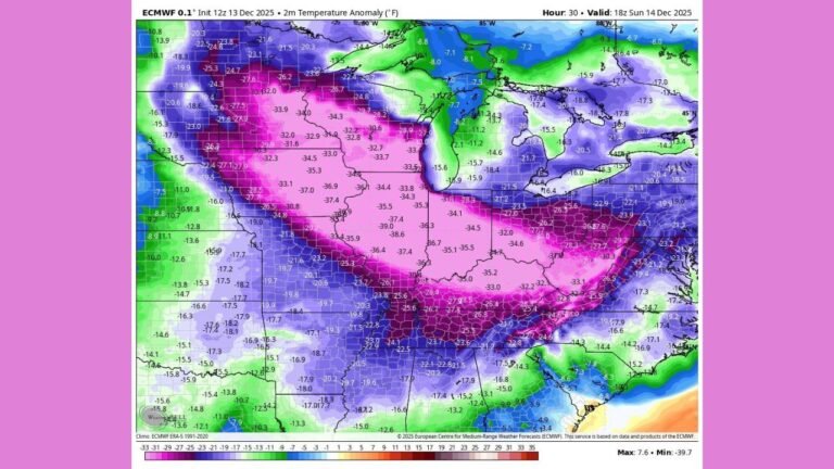 Illinois, Iowa, Missouri, Indiana, and Ohio Brace for Dangerous Arctic Blast With Temperatures 30–35 Degrees Below Normal Tonight