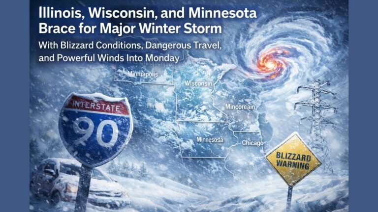 Illinois, Wisconsin, and Minnesota Brace for Major Winter Storm With Blizzard Conditions, Dangerous Travel, and Powerful Winds Into Monday