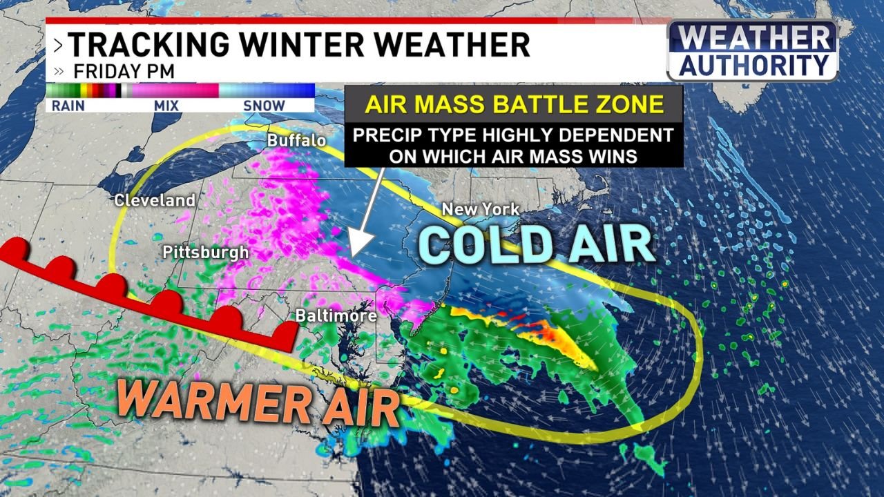 Maryland, Pennsylvania, New Jersey, and New York Face Friday Wintry Weather Threat as Freezing Rain, Sleet, and Snow Move Into the Region