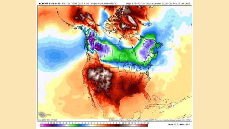 Massachusetts, New Hampshire, Vermont, and Maine Expected to See Muted Pre-Christmas Warm-Up as Upper-Level Trough Keeps Significant Northeast Warmth in Check