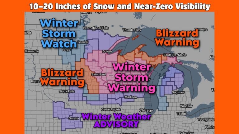 Michigan Upper Peninsula and Minnesota Under Blizzard Warnings as Powerful Winter Storm Brings 10–20 Inches of Snow and Near-Zero Visibility