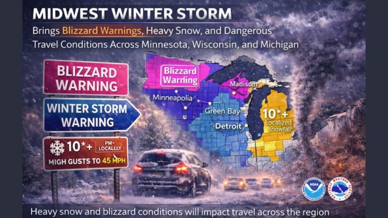Midwest Winter Storm Brings Blizzard Warnings, Heavy Snow, and Dangerous Travel Conditions Across Minnesota, Wisconsin, and Michigan