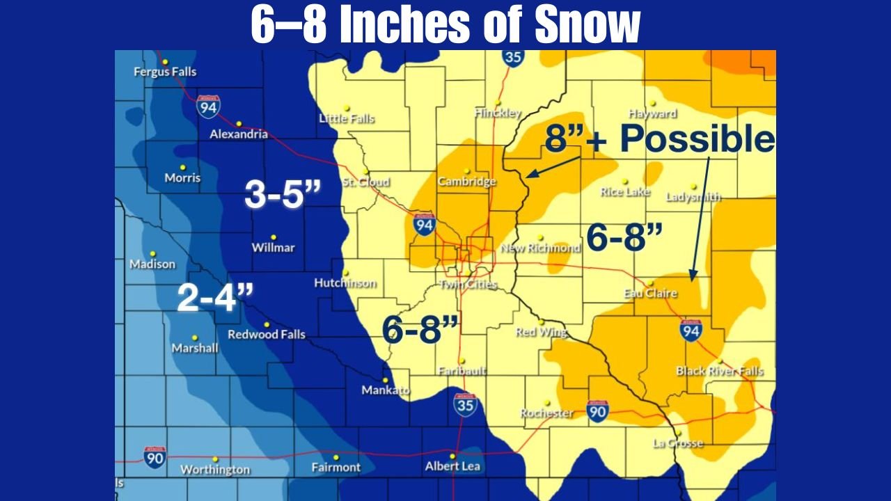 Minnesota Blizzard Warning Upgraded as Powerful Winter Storm Brings Dangerous Travel, 6–8 Inches of Snow, and Wind Gusts Up to 55 MPH