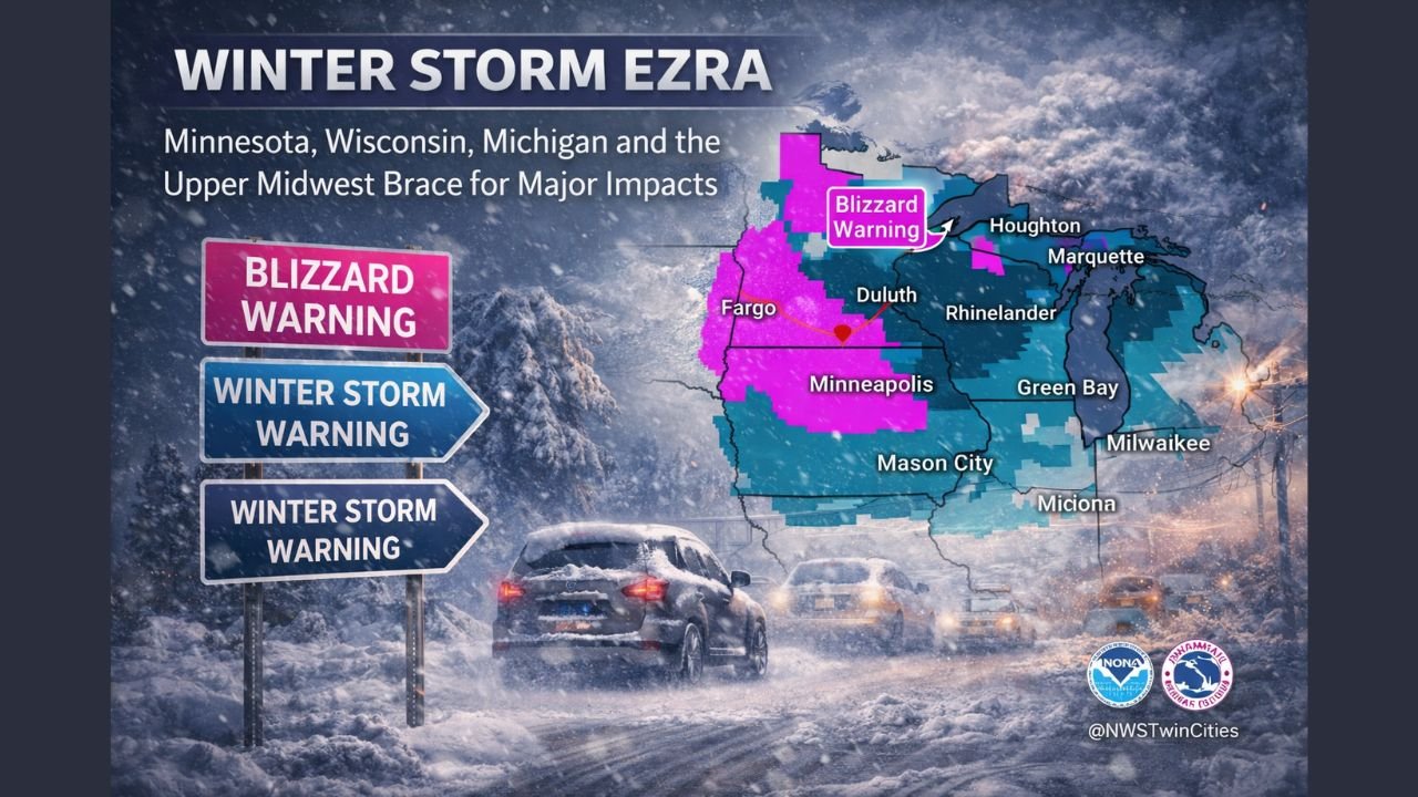 Minnesota, Wisconsin, Michigan and the Upper Midwest Brace for Major Impacts as Winter Storm Ezra Triggers Blizzard and Winter Storm Warnings