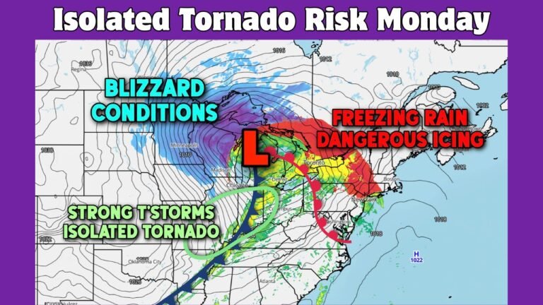 Multi-Hazard Winter Storm Expected to Impact Illinois, Michigan, Ohio, and the Northeast With Blizzard Conditions, Freezing Rain, and Isolated Tornado Risk Sunday Into Monday