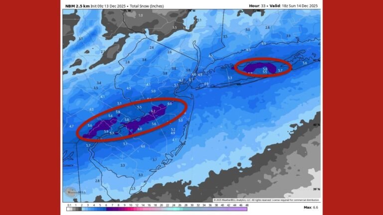 New Jersey Weather Models Show Increasing Snow Totals as Storm “Boom Zones” Begin to Form