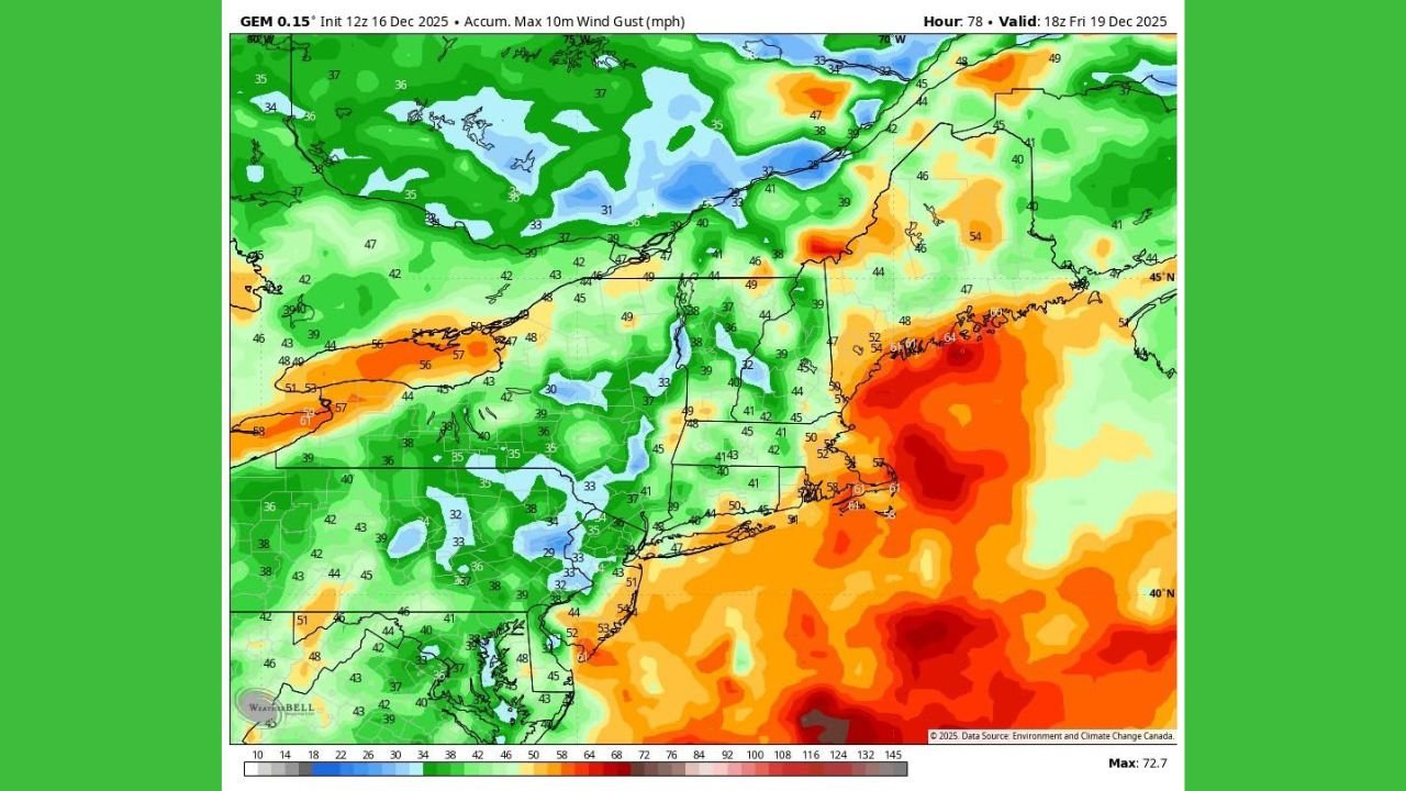 Northeast and New England Brace for “Grinch Storm” Bringing Heavy Rain and Strong Winds Before Christmas