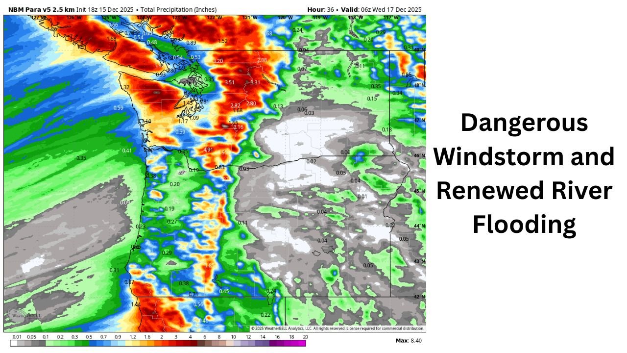 Pacific Northwest Braces for Dangerous Windstorm and Renewed River Flooding as Multiple Storm Systems Line Up