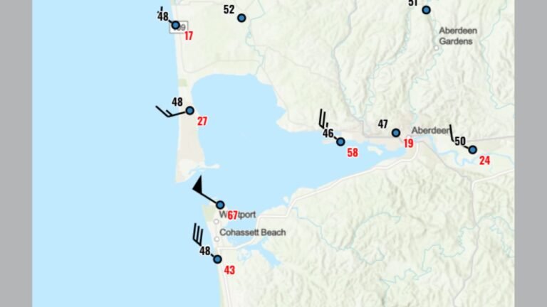 Washington Coast Sees Unexpected 67 MPH Wind Gust as Westport Records Strongest Blast of the Day