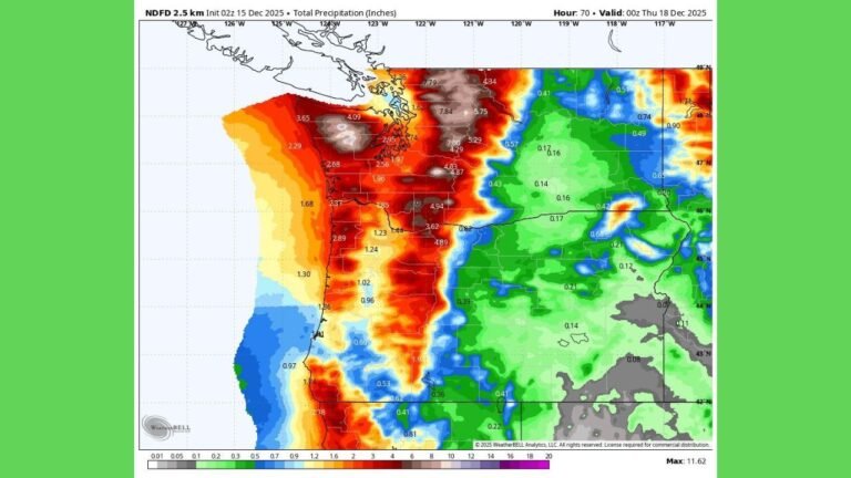 Washington and Oregon Brace for Major Flooding Threat as New Atmospheric River Targets the Pacific Northwest