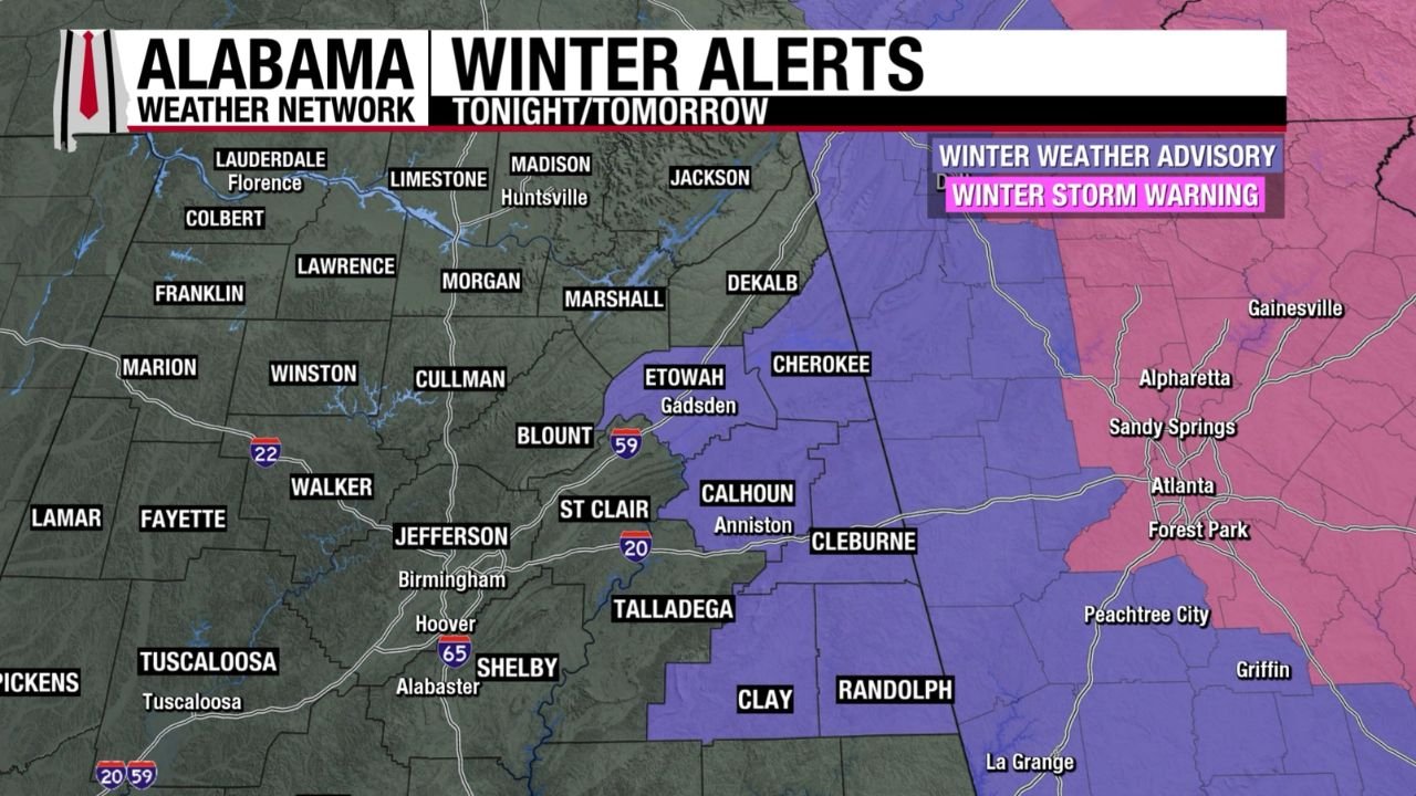 Alabama Braces for Bitter Arctic Cold, Scattered Snow Showers, and Dangerous Wind Gusts Through Saturday