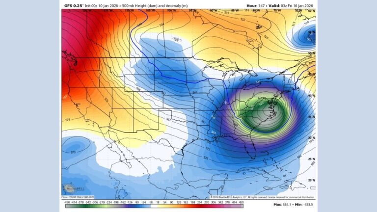 Alabama, Mississippi, Georgia, and the Mid-Atlantic Face Expanding January Storm Threat as Colder Pattern and Multiple Systems Emerge
