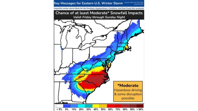 Alabama, North Carolina, South Carolina, Virginia and Maryland Brace as Arctic Cold and East Coast Snow Threat Intensifies This Weekend