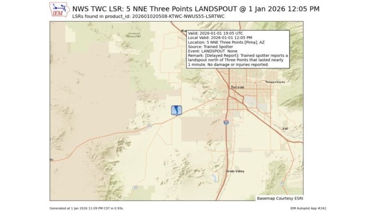 Arizona Sees Rare Landsout Touch Down Near Three Points as Trained Spotter Confirms Brief Tornado Event