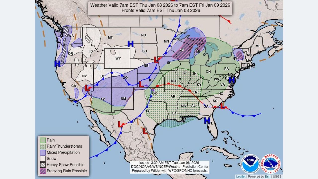 Arkansas, Oklahoma, Texas, Mississippi, Tennessee Face Multi-Day Severe Weather Risk as Tornado Threat Grows and Winter Weather Follows