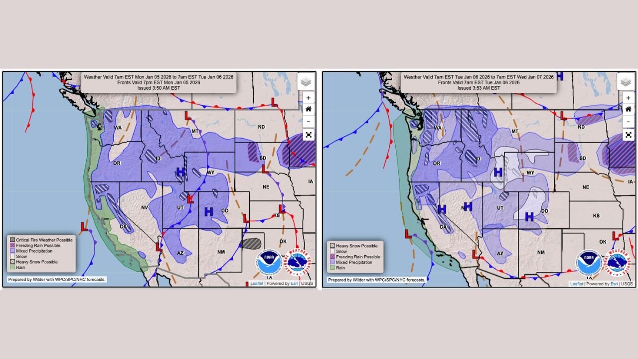 California and Pacific Northwest Face Heavy Rain, Snow, and Flooding Risk as Back-to-Back West Coast Storms Move In