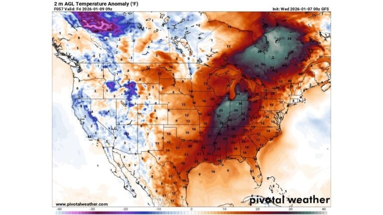 Illinois, Indiana, Ohio, Michigan, Kentucky, Tennessee, Pennsylvania and New York Brace for January Heatwave Pushing Temperatures 30–40 Degrees Above Normal
