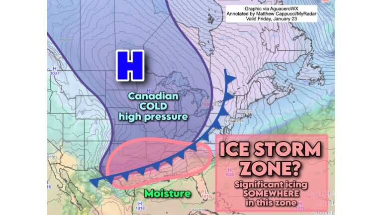 Major Ice Storm Signal Emerges for Texas, Arkansas, Tennessee, Mississippi, Alabama, Georgia and the Carolinas Late January