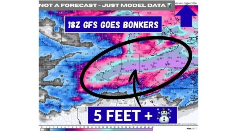 Michigan, Indiana, Illinois Lake-Effect Snow Bands and “Bonkers” Late-January Model Maps Put Midwest Travelers on Alert