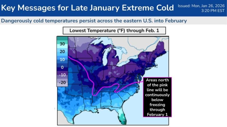 Virginia, Maryland, West Virginia, Pennsylvania, Ohio, and New York Brace for Dangerous Arctic Cold and Possible Winter Storm Into Early February