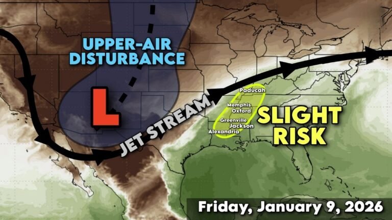 Mississippi, Tennessee, Kentucky, Louisiana Face Friday Severe Weather Risk as SPC Flags Lower Mississippi Valley