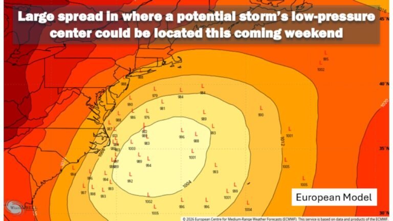 New England, New York, New Jersey, Pennsylvania, Maryland, Delaware, and Virginia Face Uncertain Nor’easter Threat as Weekend Coastal Storm Scenarios Emerge