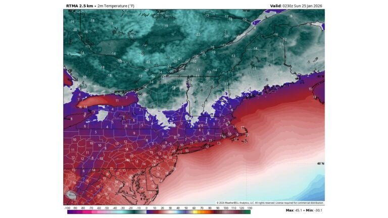New England, Upstate New York, and Interior Northeast Plunge Below Zero as Arctic Air Delivers a Brutally Frigid Night