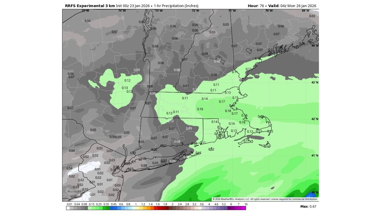 New England and the Northeast Corridor Face Explosive Snowfall Rates as RRFS Model Shows 3–5 Inches Per Hour Potential