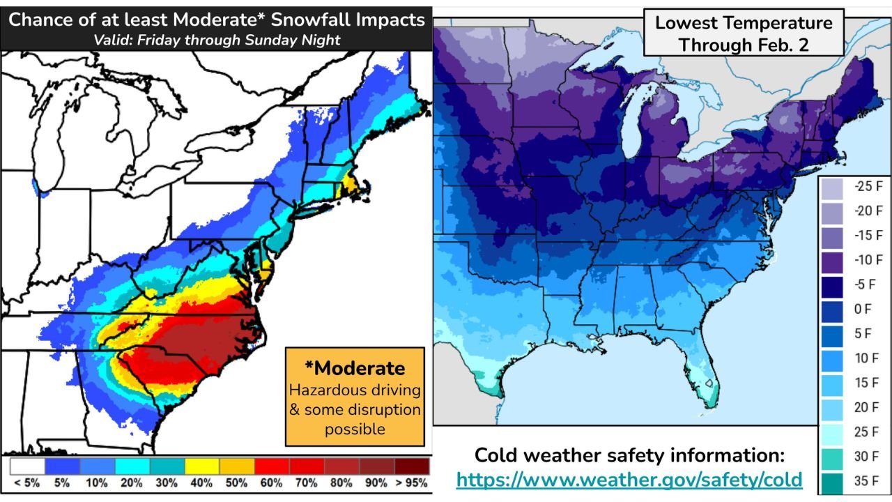 North Carolina, South Carolina, Virginia, Georgia and Florida Face Heavy Snow, Coastal Flooding and Prolonged Arctic Cold