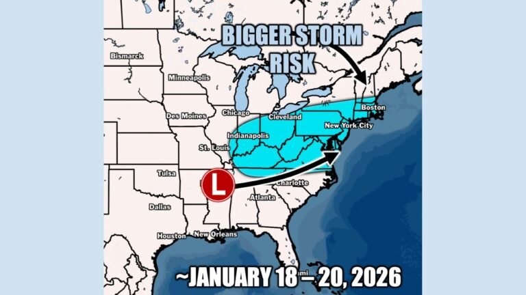 Ohio, Pennsylvania, New York, and New England States Face Increasing Storm Risk as Mid-January Pattern Shift Signals Colder East