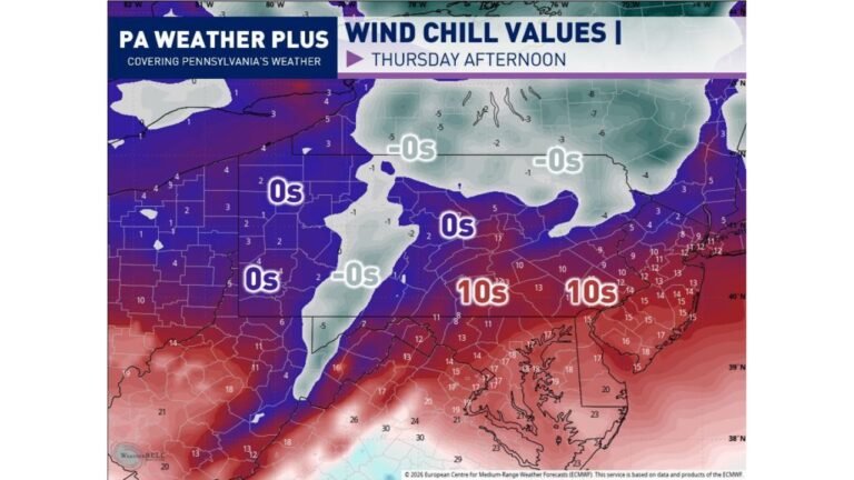 Pennsylvania Starts 2026 Under Bitter Cold as Lake-Effect Snow and Dangerous Wind Chills Grip the State