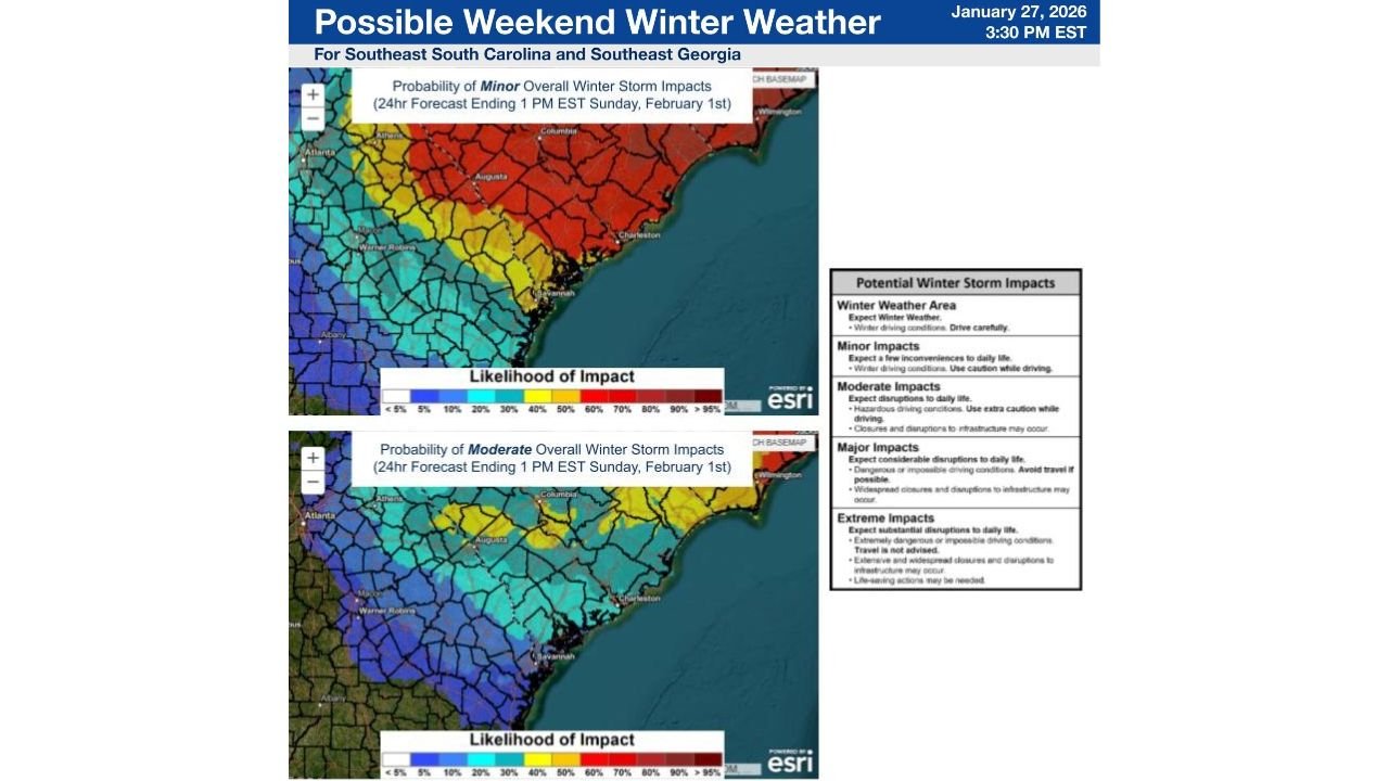 South Carolina and Georgia Face Hazardous Cold as Coastal Storm Raises Weekend Snow Risk