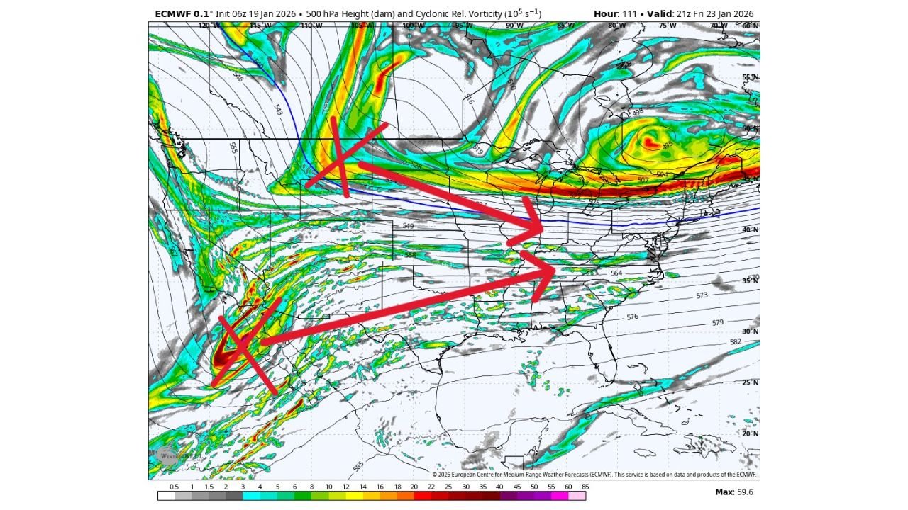 Texas, Oklahoma, Arkansas, Tennessee, Kentucky, Virginia and the Mid-Atlantic Face Potential Major Winter Storm With Snow, Ice and Arctic Cold Late This Week