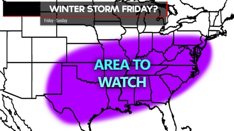 Texas, Oklahoma, Arkansas, Tennessee and East Coast States Under Growing Threat of Major Winter Storm Friday Through Sunday