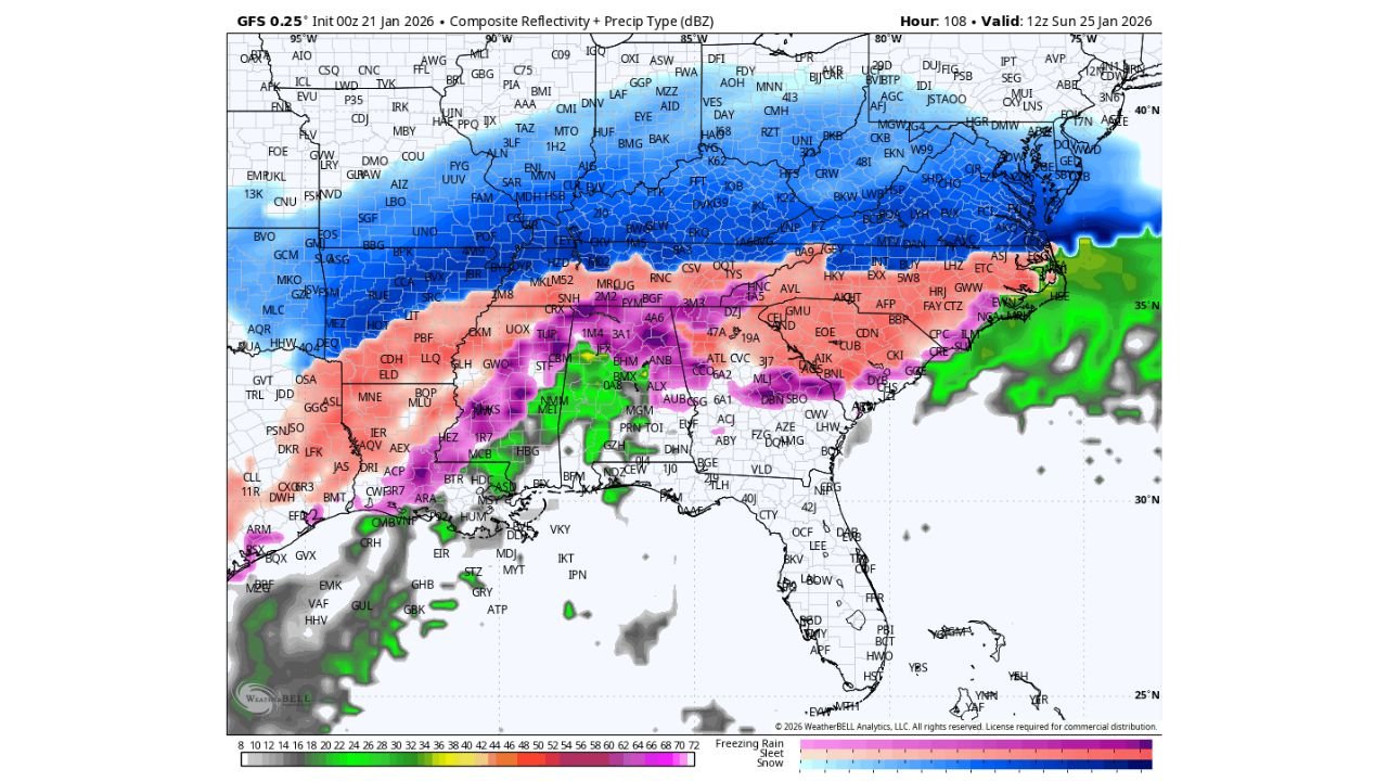 Texas, Oklahoma, Tennessee, North Carolina, Virginia, Pennsylvania, and New Jersey Face Long-Duration January Winter Storm With Heavy Snow, Sleet, and Ice Through the Weekend